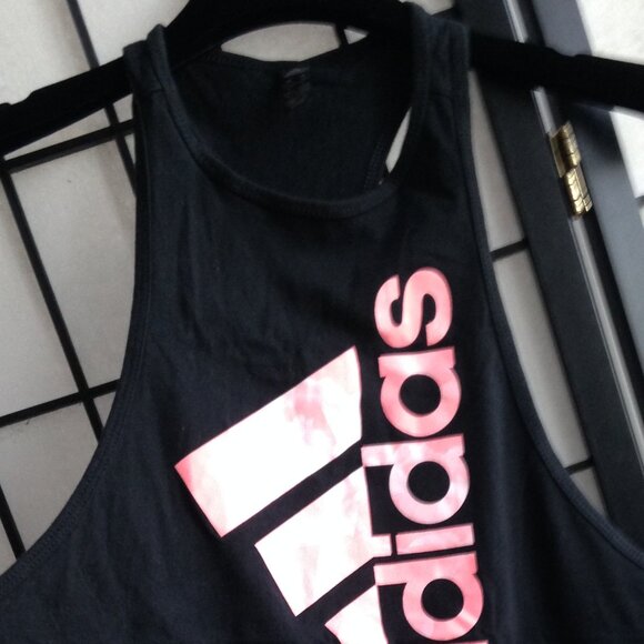 Adidas Black Muscle Tee with Pink Logo - Picture 13 of 15